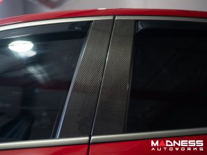 Alfa Romeo Giulia Exterior Door Pillars - Carbon Fiber - Feroce Carbon